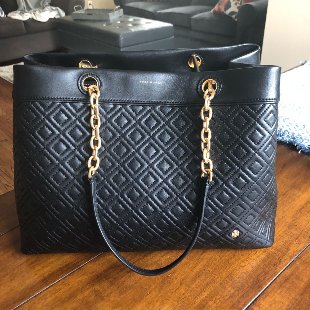 Tory Burch Fleming Triple Compartment Leather Tote